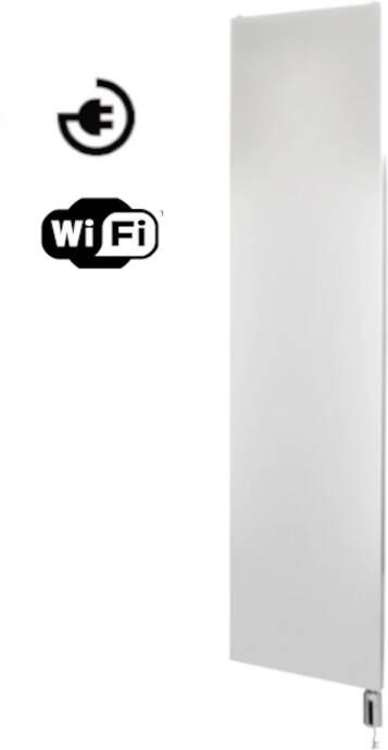 Sanicare Elektrische Design Radiator Denso 180x40cm Mat wit wifi thermostaat zwart (linksonder) HRLWZ401800 W - Foto 2