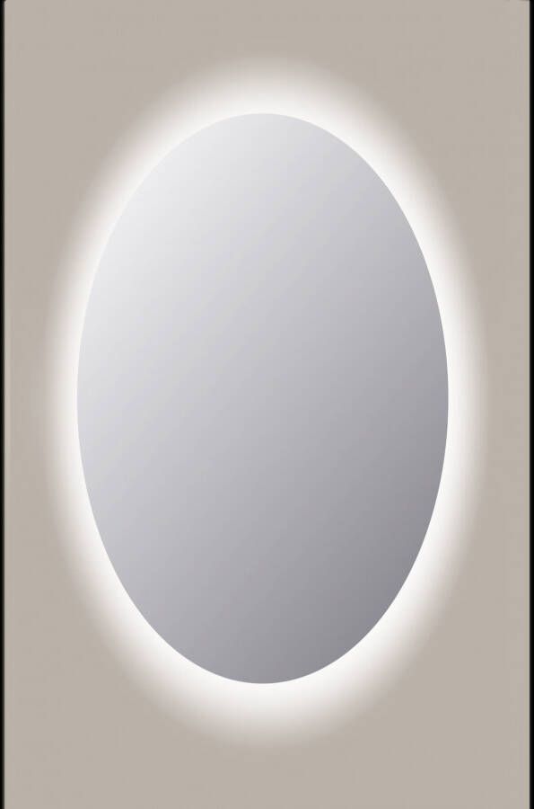 Sanicare Q-mirrors spiegel 80x60x3.5cm met verlichting Led warm white Ovaal glas SOAW.60080
