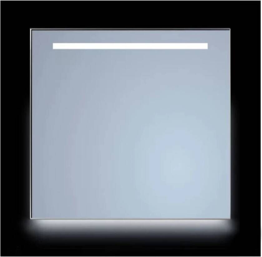 Sanicare Spiegel Q-Mirrors 65x70 cm Rechthoek Met Aan De Bovenkant & Onderzijde LED Cold White Omlijsting Chroom incl. ophangmateriaal Met Afstandsbediening - Foto 1