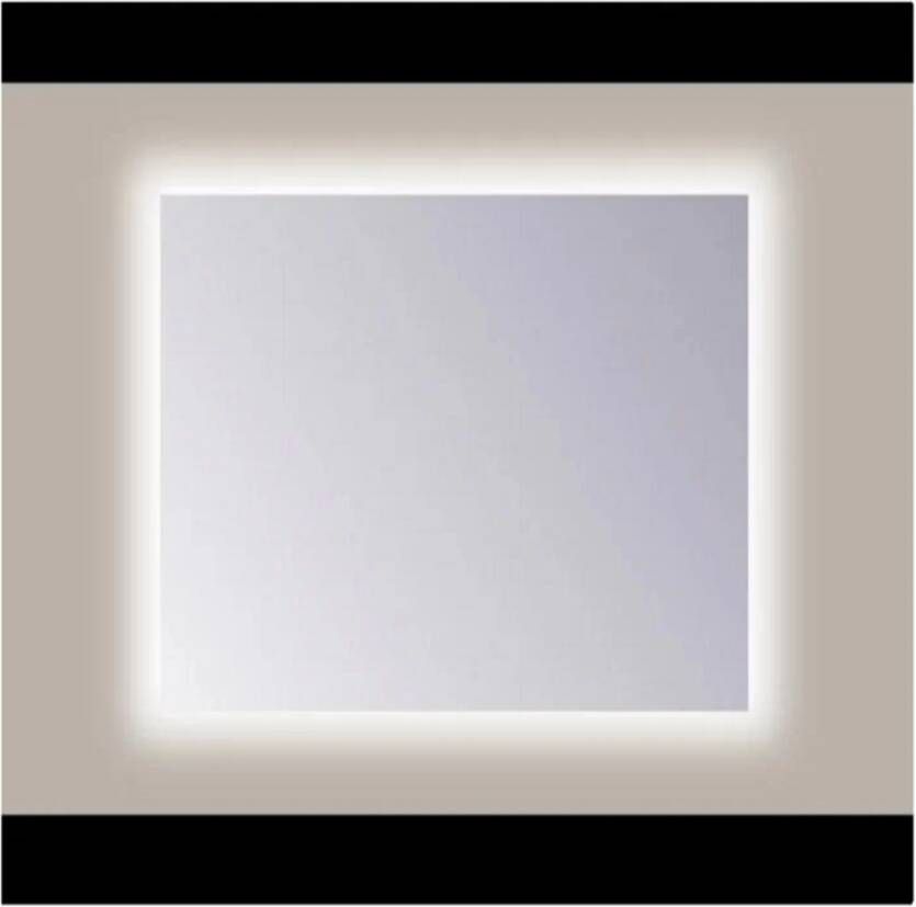 Sanicare Spiegel Q-Mirrors 85x60 cm PP-Geslepen Vierkant Met Rondom LED Warm White en Afstandsbediening incl. ophangmateriaal