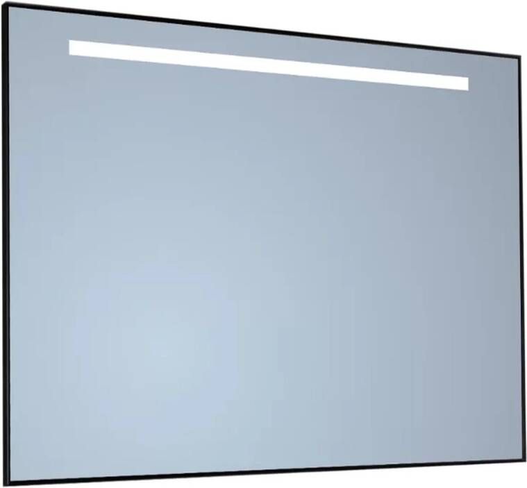 Sanicare Spiegel Q-Mirrors 90x70 cm Rechthoek Met Aan De Bovenkant LED Cold White Omlijsting Chroom incl. ophangmateriaal Met Afstandsbediening