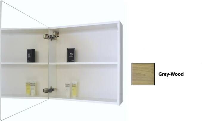 Sanicare Qlassics Spiegelkast Qlassics 60cm 1 dubbelzijdige spiegeldeur grey wood 29.45060Q