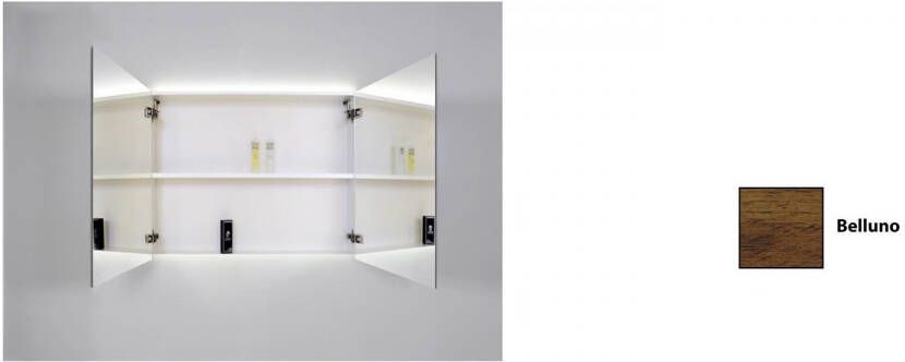 Sanicare Spiegelkast Qlassics Ambiance 100 cm 2 Spiegeldeuren Belluno Eiken - Foto 3