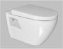 Sanicare Wandcloset Soft-Close Toiletzitting Met Anti-Slip Bumper 51x36 cm Wit Keramiek - Thumbnail 2