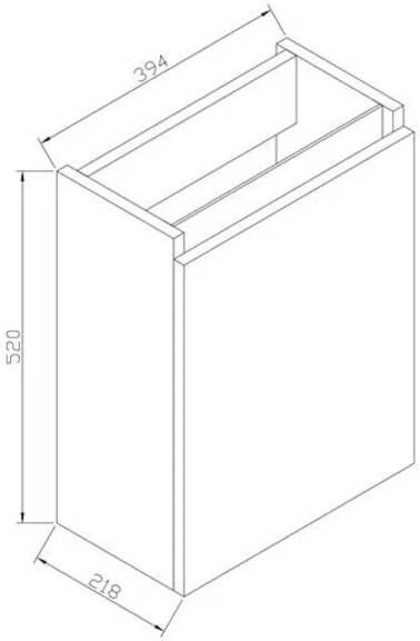 Sanilux Fonteinkast Trendline 52x40x22 cm Rechts Softclose Natural Oak