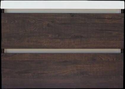 Sanilux Onderkast Trendline Met Greeplijst Aluminium 80x47x52 cm Brown Oak