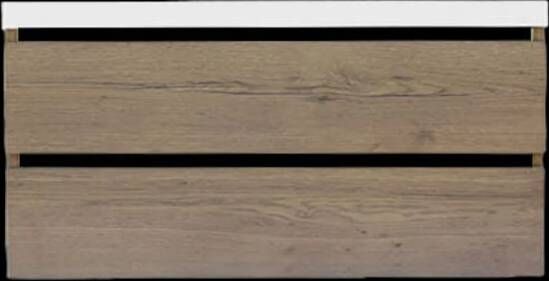 Sanilux Onderkast Trendline Met Greeplijst Mat Zwart 120x47x52 Cm Tabak Oak