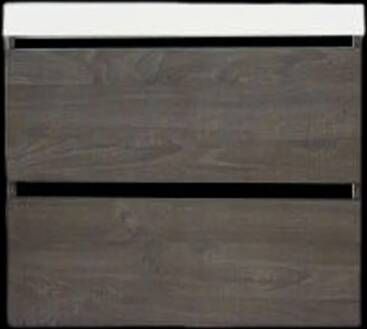 Sanilux Onderkast Trendline Met Greeplijst Mat Zwart 60x47x52 Cm Silver Oak
