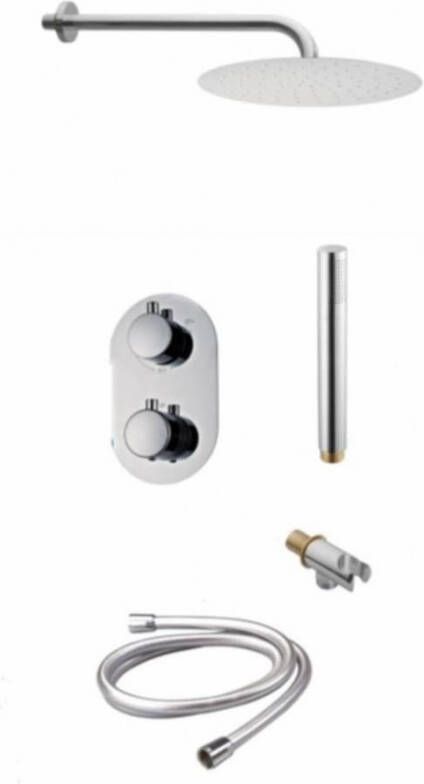 Sanilux Thermostatische Regendoucheset Peralta Douchekop 30 cm Inbouw Met Handdouche Chroom (incl. inbouwbox)
