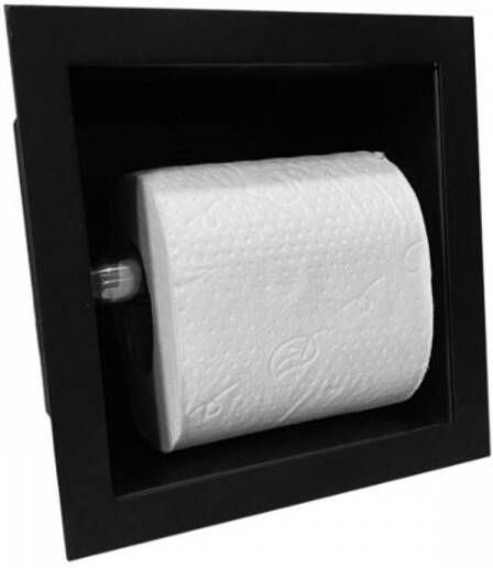 Sanilux Toiletrolhouder Inbouw Mat Zwart 13.5x13x12 cm