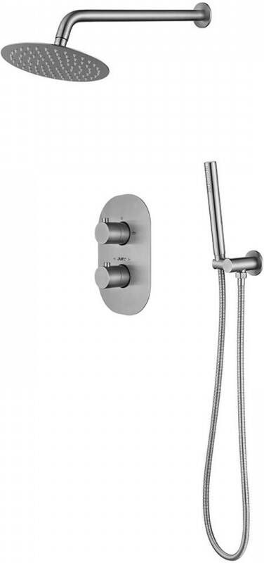 Sanilux Wandregendouche Diaz Inbouw 25 cm Met Staafdouchekop RVS