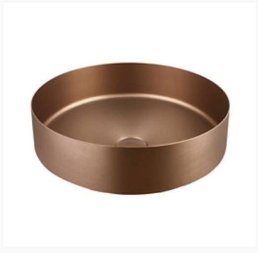 Sanilux Waskom Inclusief Click Waste Brons Geborsteld Rond 40 cm