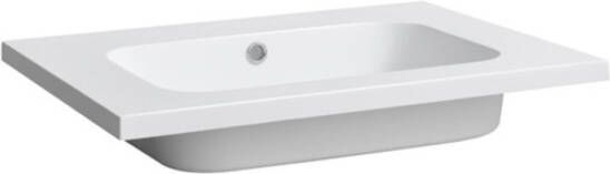 Sanilux Wastafel Classic 60x47x3 cm Mineraalmarmer Mat Wit (zonder kraangat)