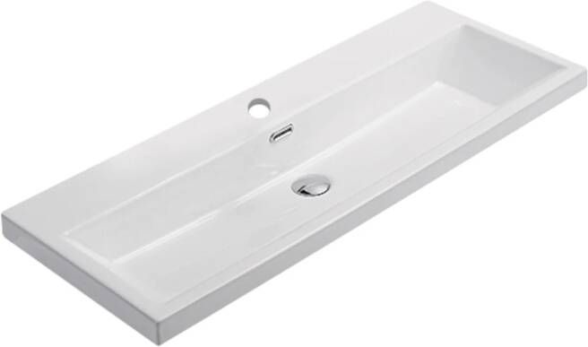 Sanilux Wastafel Compact Keramiek 100 cm 1 Kraangat Wit