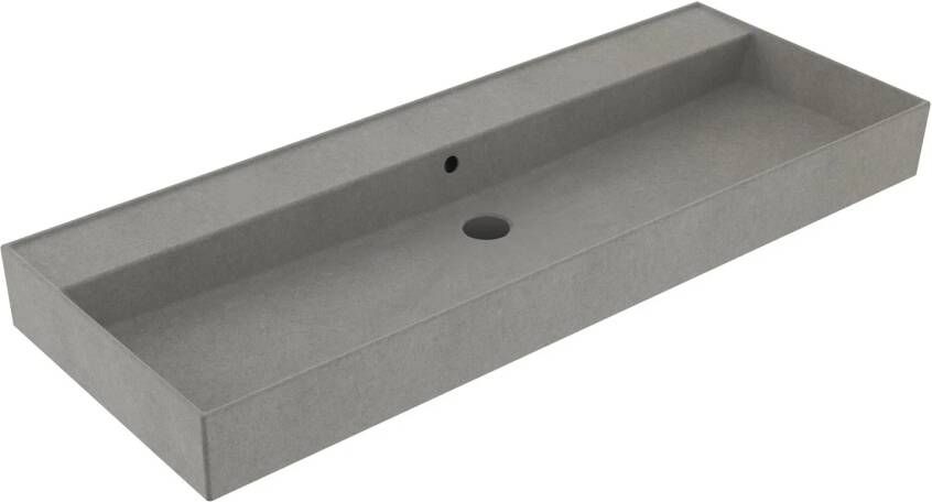 Sanilux Wastafel Edge Keramiek 120 Enkele Wasbak 0 Kraangaten Warm Beton
