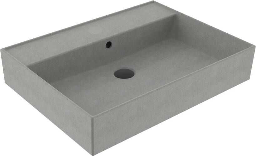 Sanilux Wastafel Edge Keramiek 60 0 Kraangaten Warm Beton