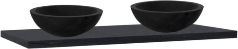 Sanilux Wastafel Trend Dynasty 120 Inclusief 2 Waskommen Natuursteen 120x47x3 cm