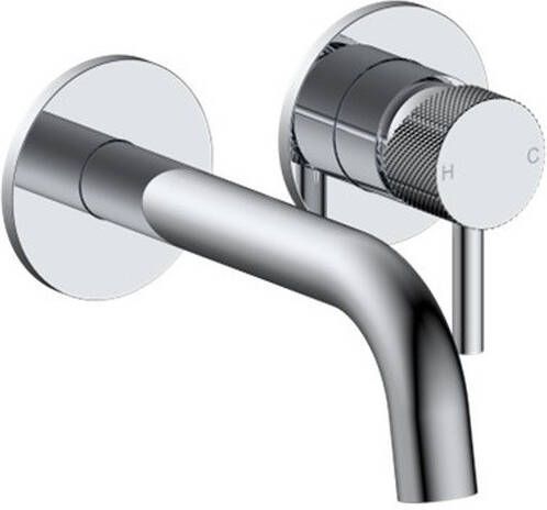 Sanilux Wastafelmengkraan Ember Inbouw Rond Met Geribbeld Knop Chroom