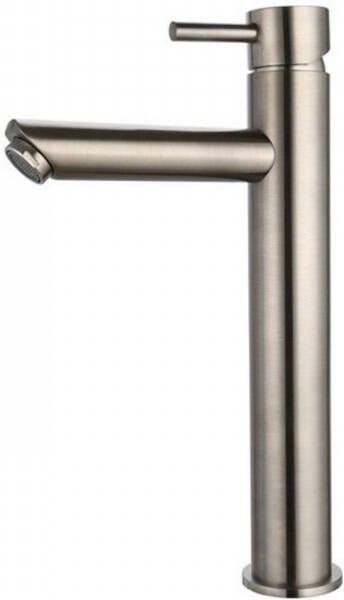 Sanilux Wastafelmengkraan Opbouw Hoog 12.5x29.6 cm Gun Metal Geborsteld
