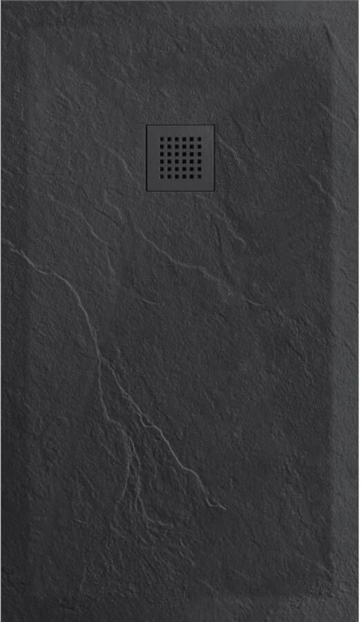 Sanimar Sanistone Douchevloer 120x90cm Mat Zwart 73.1472
