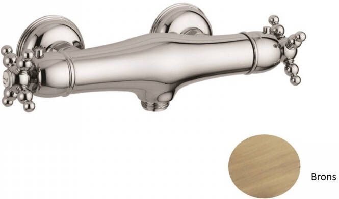 Sanimex Douchekraan Opbouw Giulini Thermostatisch Kruisgreep HoH 15 cm Brons