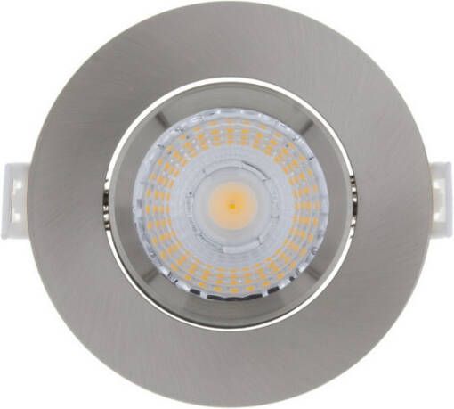 Njoy Inbouwspot 9x9cm LED verlichting 6w IP44 set van 3 stuks Geborsteld RVS SD-2204-03