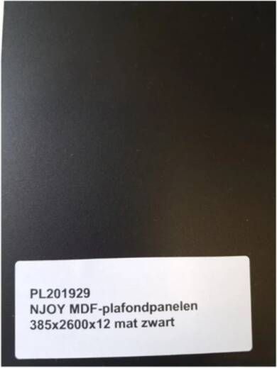 Sanimex Plafondpanelen MDF Mat Zwart 260cm x 38.5 cm x 1 2 cm (Doosinhoud: 2.08 m2)