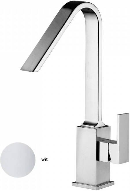 Sanimex Wastafelkraan Giulini Hoge Uitloop Zonder Pop-Up Wit