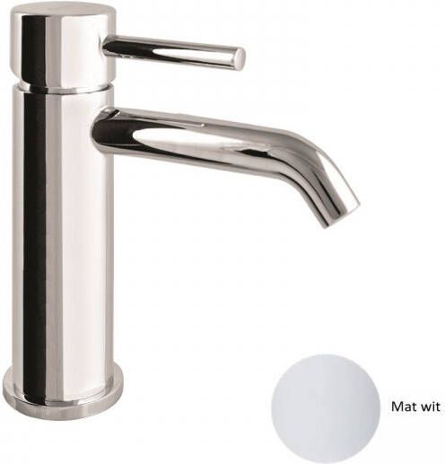 Sanimex Wastafelkraan Giulini Trekwaste 17cm Mat Wit (excl. afvoerplug)