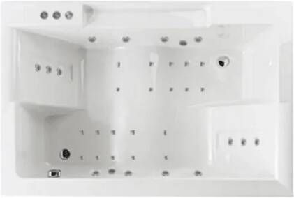 Sanindusa Whirlpool Twospace 180x120 cm met Hydropomp Blower en Pneumatische Bediening Glans Wit