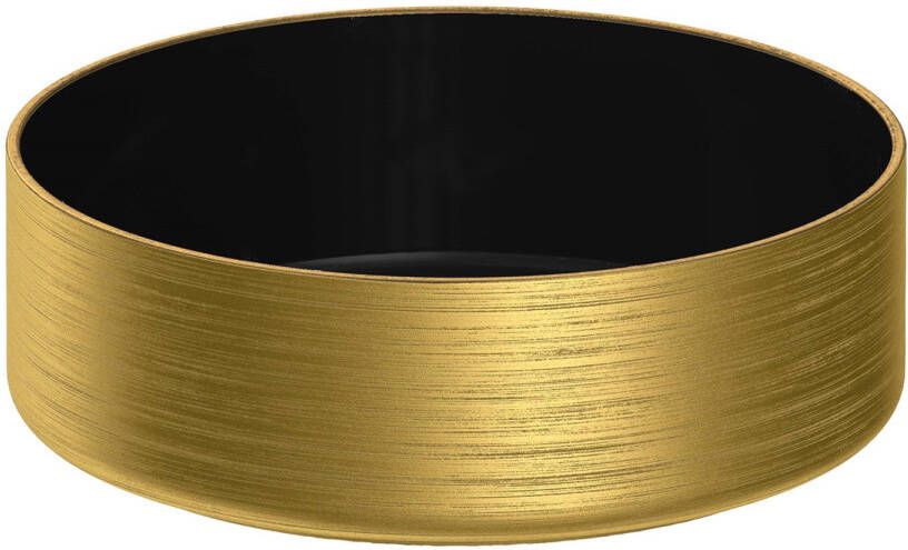 Brauer Circle waskom 36x36cm rond keramiek mat zwart en goud WK-CC36ROMZGO