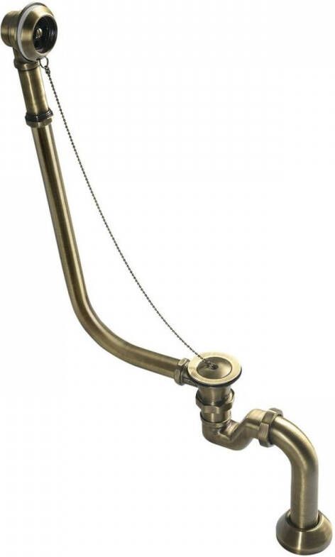 Sapho Badafvoer Charleston Inclusief Ketting Plug Sifon Brons tbv Vrijstaand bad Retro