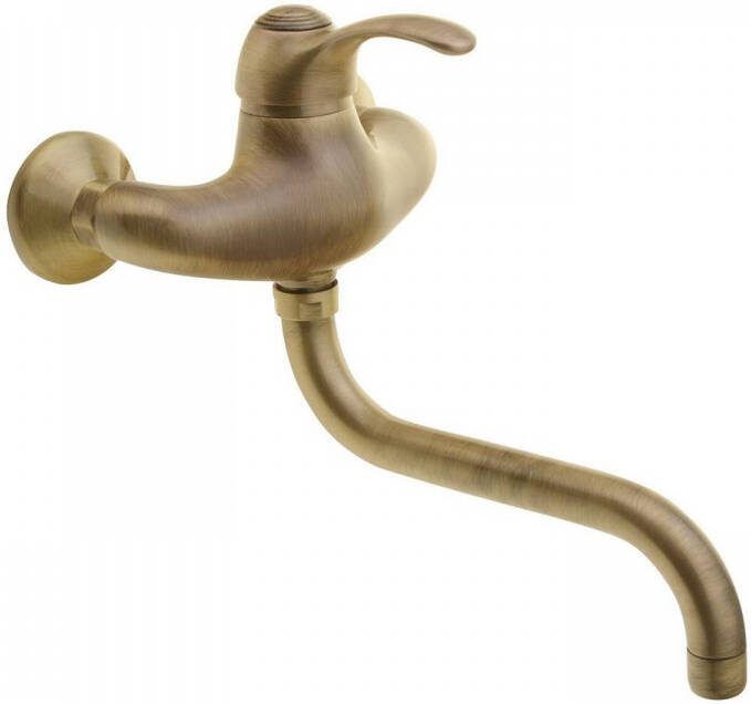 Sapho Inbouw Wastafelmengkraan Kirké 1-hendel Uitloop Gebogen 20 cm Brons