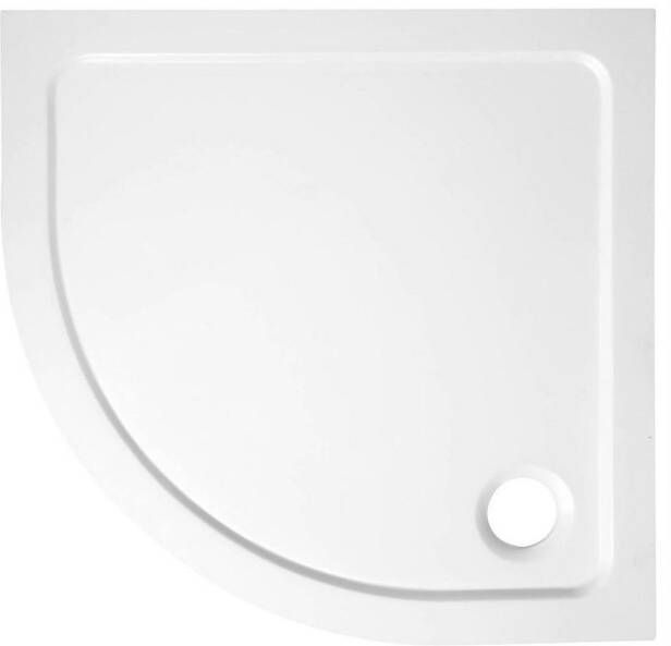 Sapho Douchebak Gegoten Marmer Aqualine 90x90x3 cm Kwartrond Wit