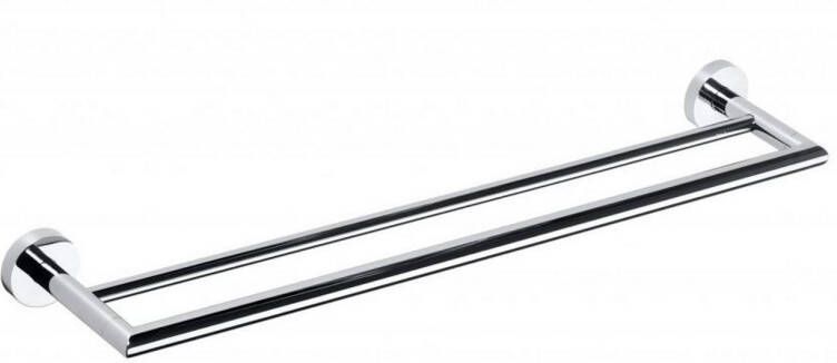 Sapho Dubbele Handdoekhouder X-Round Hangend 65.5x5.5 cm Chroom