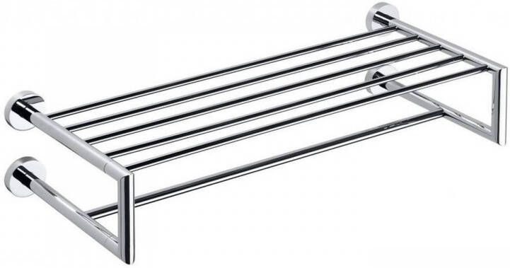 Sapho Dubbele Handdoekhouder X-Round met Plankopslag 65 cm Chroom