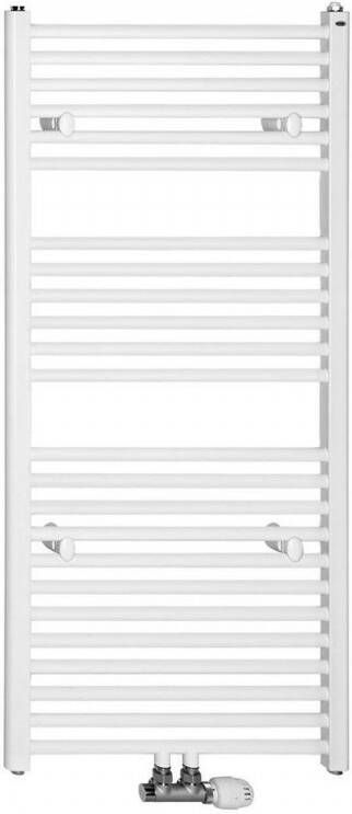 Sapho Handdoekradiator Direct Recht Middenaansluiting 45x132.2 cm 539W Wit
