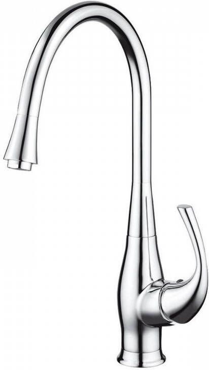 Sapho Keukenmengkraan Prim 1-hendel 41.6 cm Beweegbare Uitloop Chroom