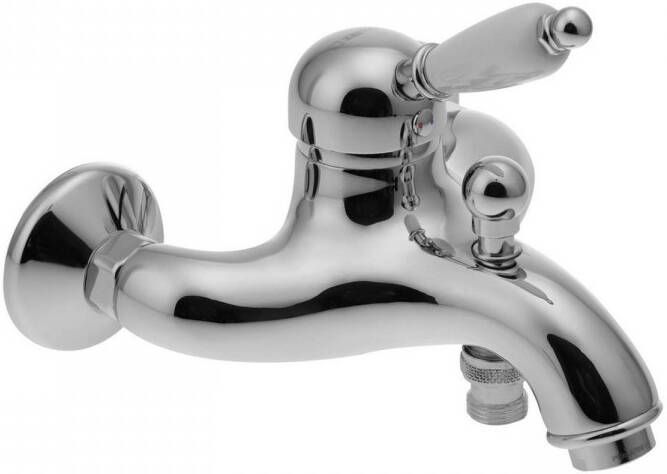 Sapho Opbouw Badkraan Kirk� Mengkraan Retro Wit 1-hendel 11.5 cm Chroom