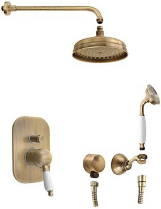 Sapho Regendoucheset Kirke Inbouw Met Handdouche Brons
