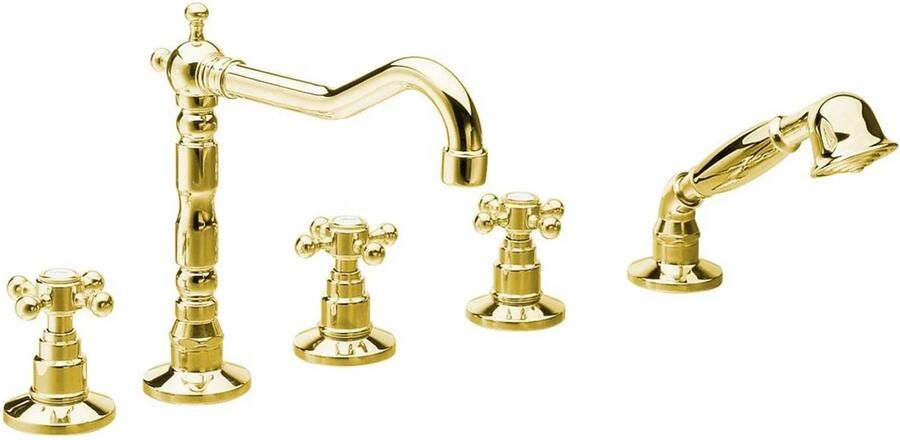 Sapho Badrandkraan Antea 3-kruisgreep Mengkraan Retro Compleet 5-gats Goud