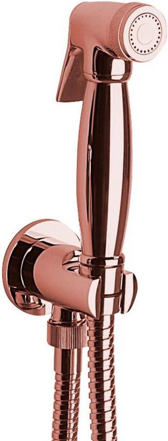 Reitano Rubinetteria Bidetspray klassiek slang en handDouche houder met Douche aansluiting roze gaat