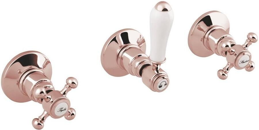 Reitano Rubinetteria Antea Inbouw Douchemengkraan 2 uitgangen roze goud