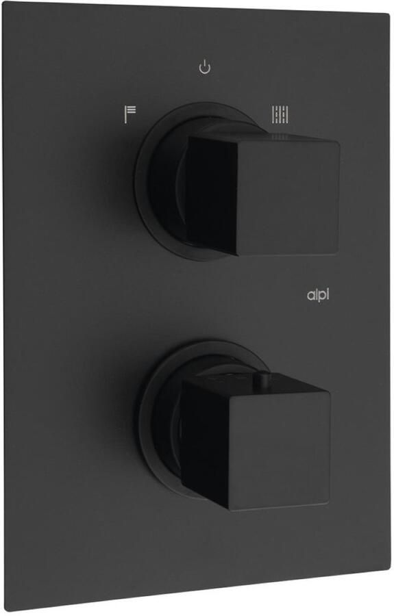 Sapho Douchekraan Inbouw Dimy Thermostatisch Afbouwdeel 2-weg Mat Zwart (incl. inbouwdeel)