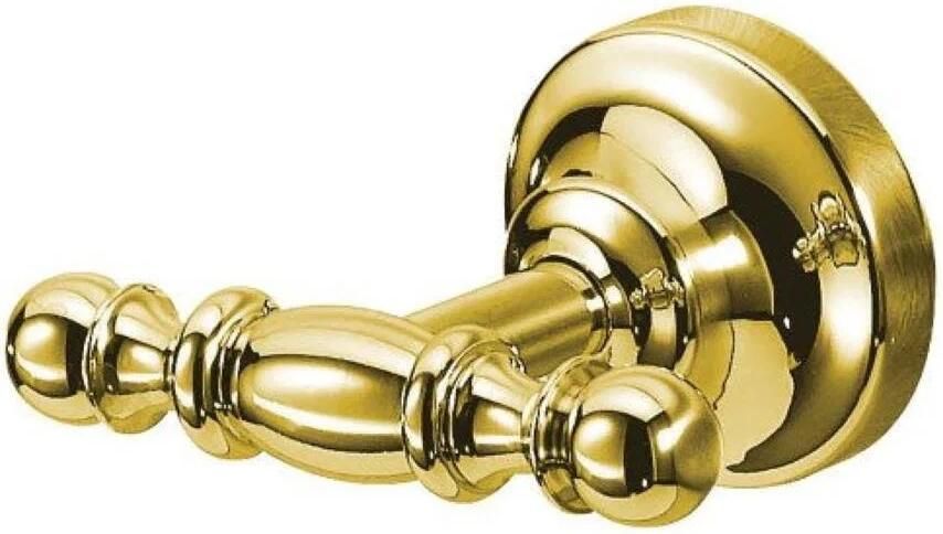 Sapho Dubbele Handdoekhaak Perla Goud