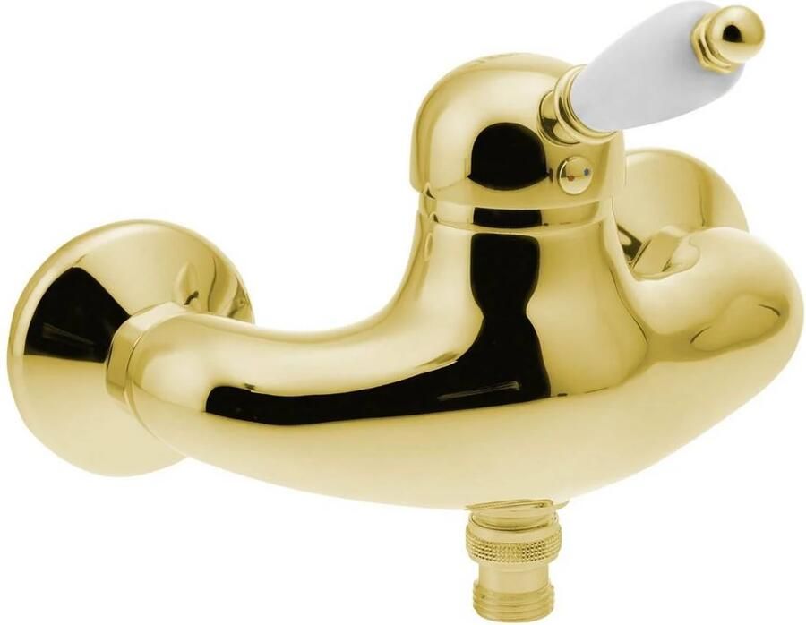 Sapho Opbouw Douchekraan Kirké Mengkraan Retro Wit 1-hendel Goud