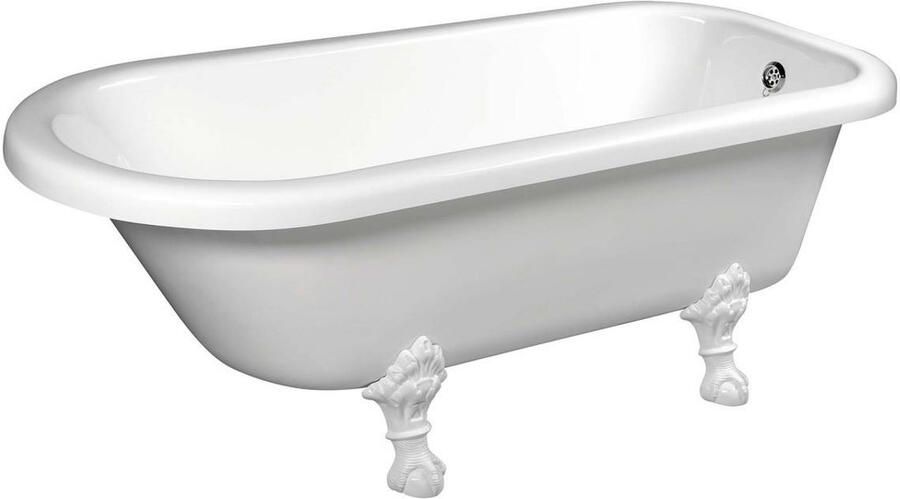 Polysan Foxtrot vrijstaand bad op pootjes 170x75x49cm witte poten wit