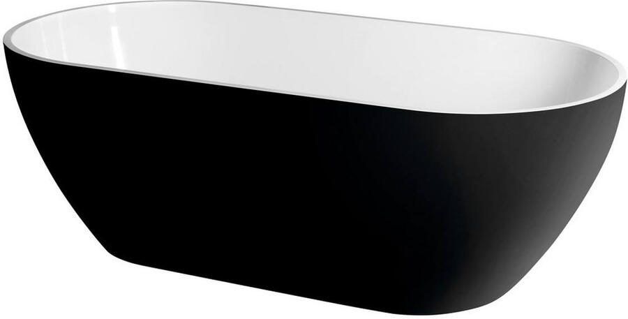 Polysan Reduta composiet vrijstaand bad 170x80 cm bicolor wit zwart