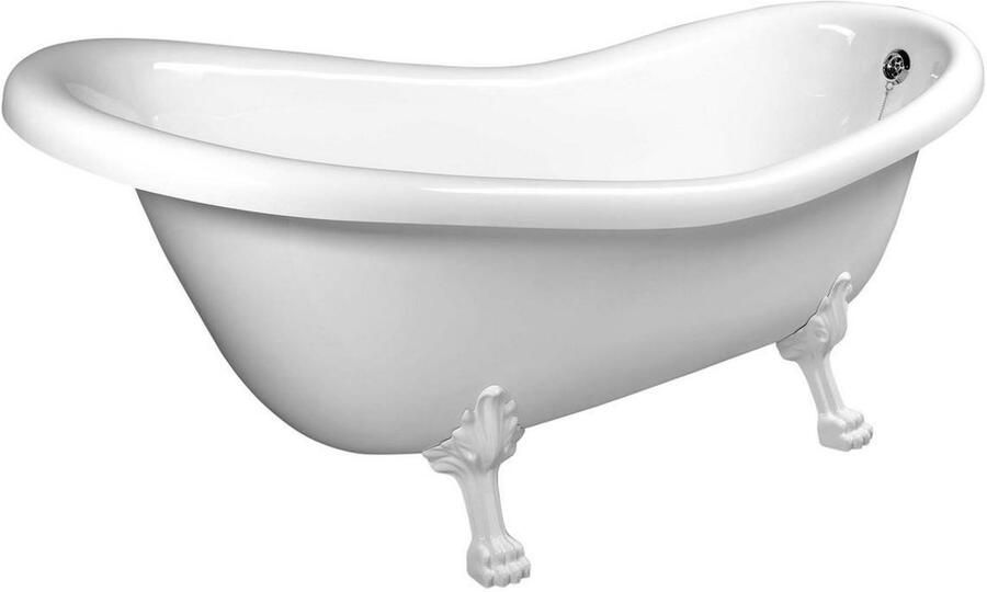 Polysan Retro vrijstaand bad op pootjes 173x75x84cm witte poten wit