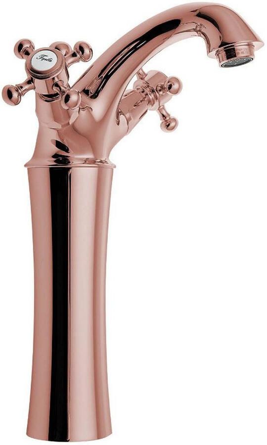Reitano Rubinetteria Reitano Antea wastafelmengkraan 25.5 cm rosa goud inclusief pop-up waste
